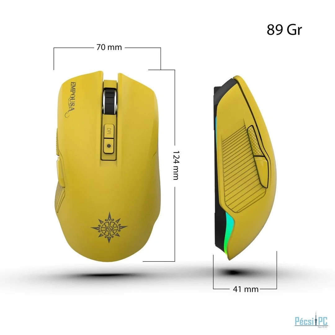 INCA IMG-328MX RGB Wireless Bluetooth Gaming Mouse Yellow