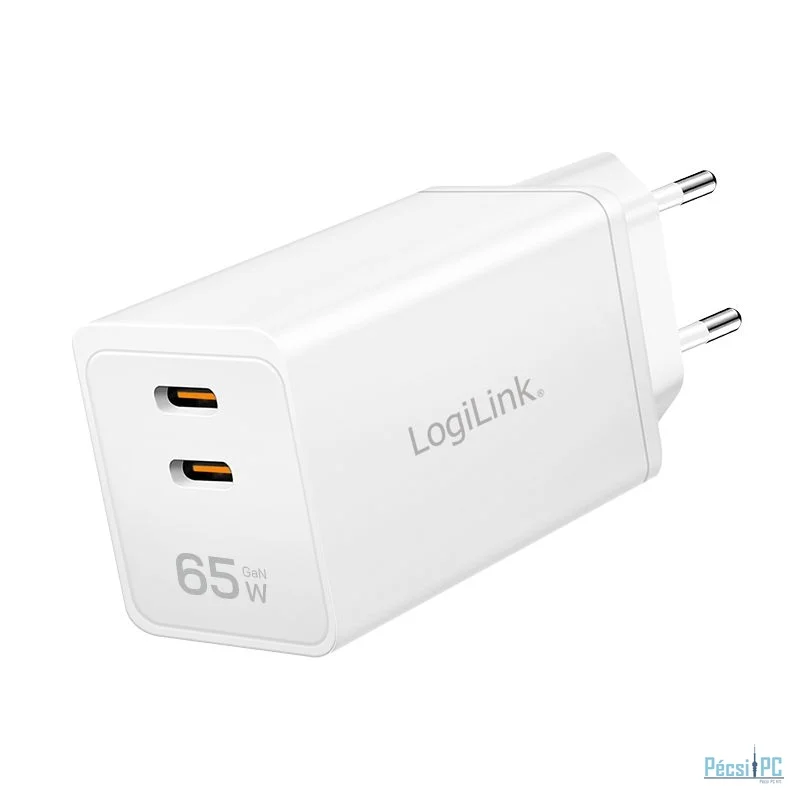 Logilink USB-C charger 2xUSB-C (PD 3.0/QC 4.0) 65W White