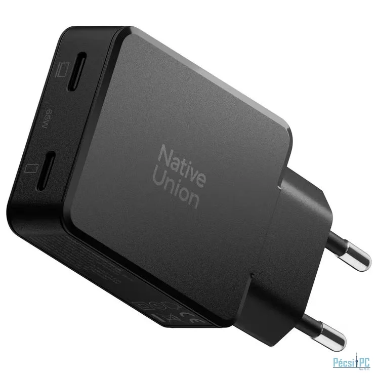 Native Union Pocket GaN Charger 2xUSB-C PD 65W Black