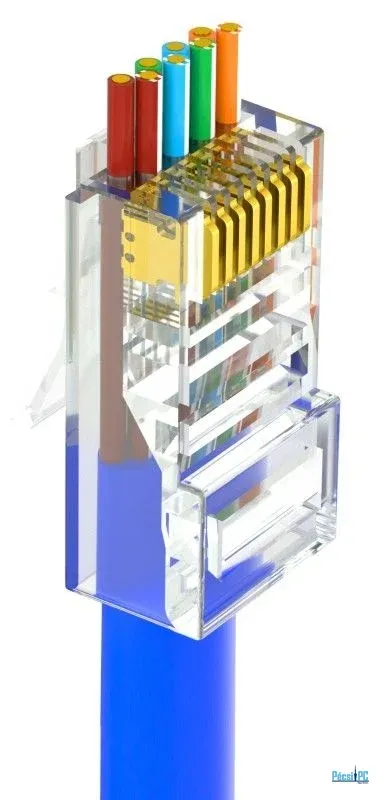 Nestron UTP RJ45 csatlakozó; Cat6; átfűzhető; fali és patch kábelekhez; 10 db/csomag