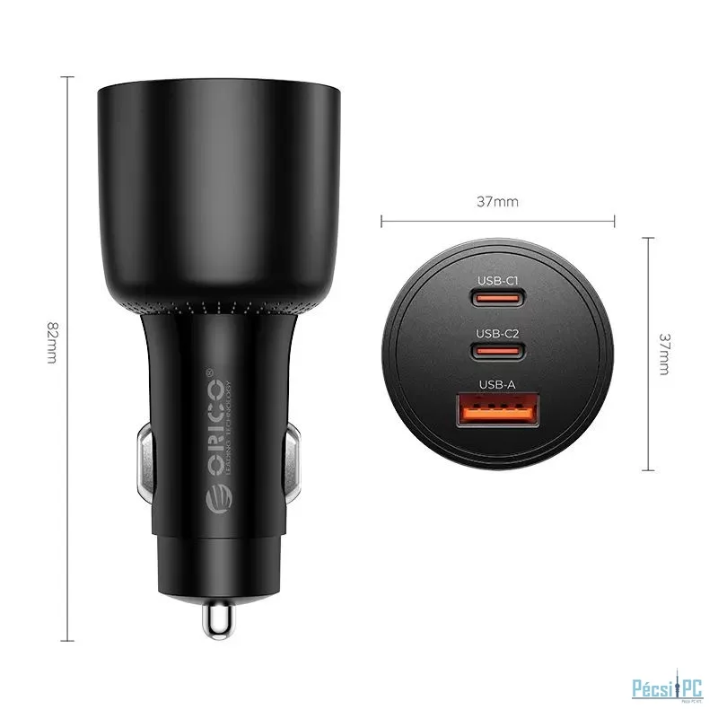 Orico PL-165-1A2C Car Charger Black