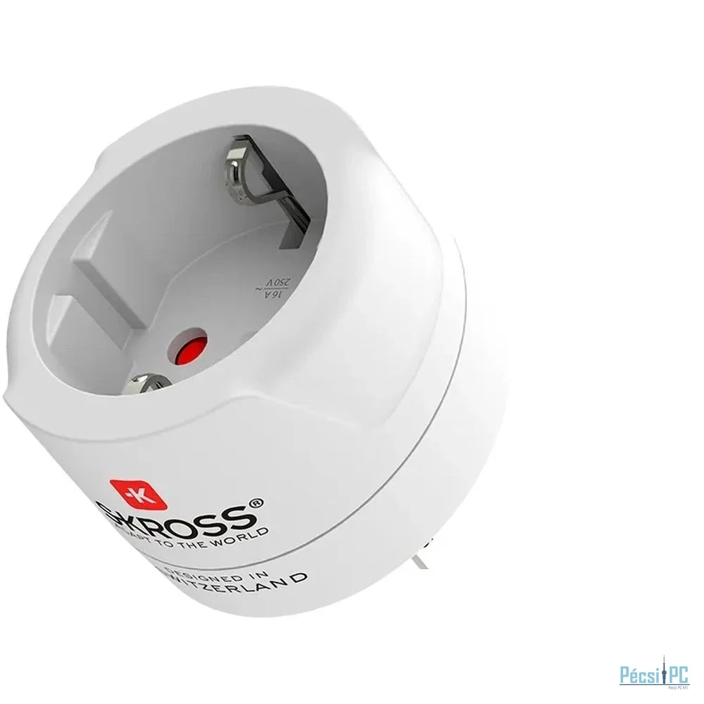 SKROSS Európába utazóknak földelt USA Adapter White
