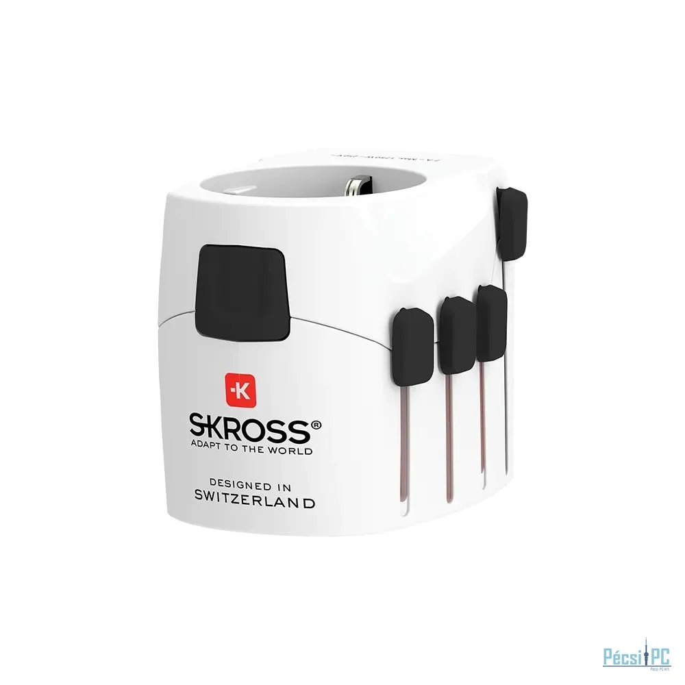 SKROSS World Travel utazóknak földelt Adapter White