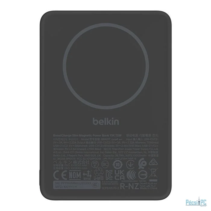 Belkin BoostCharge Slim Magnetic 10000mAh PowerBank Black