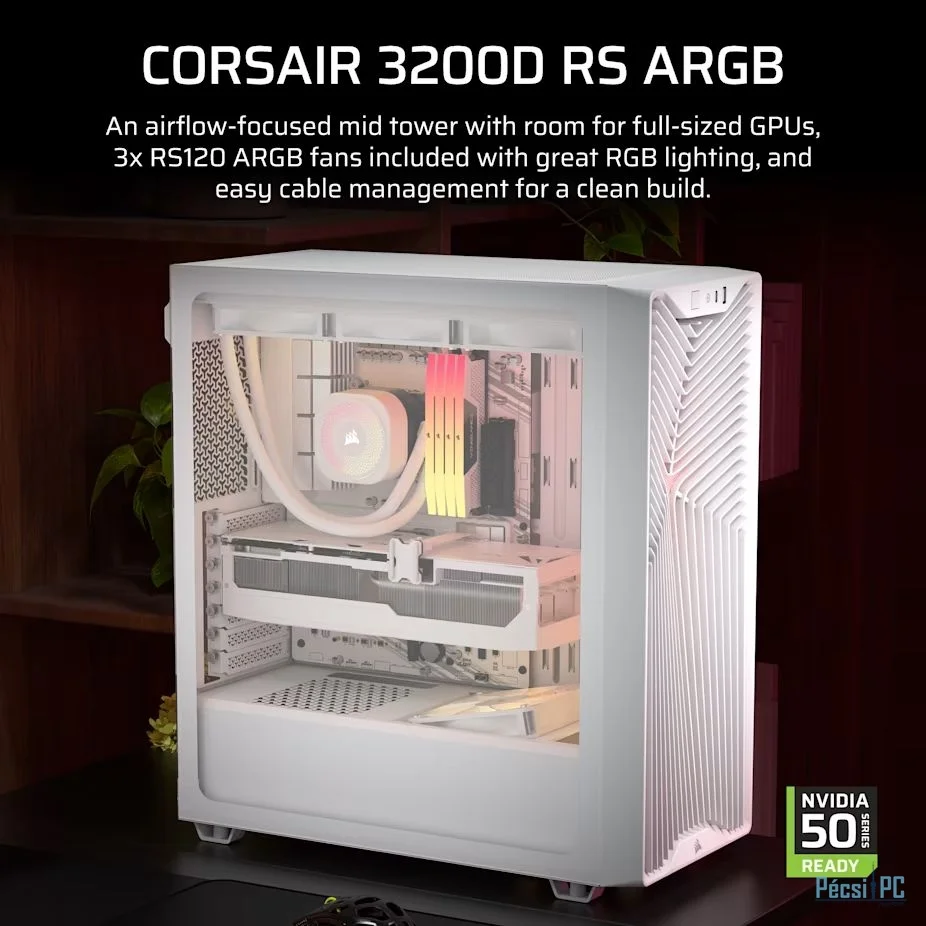 Corsair 3200D RS ARGB Tempered Glass White