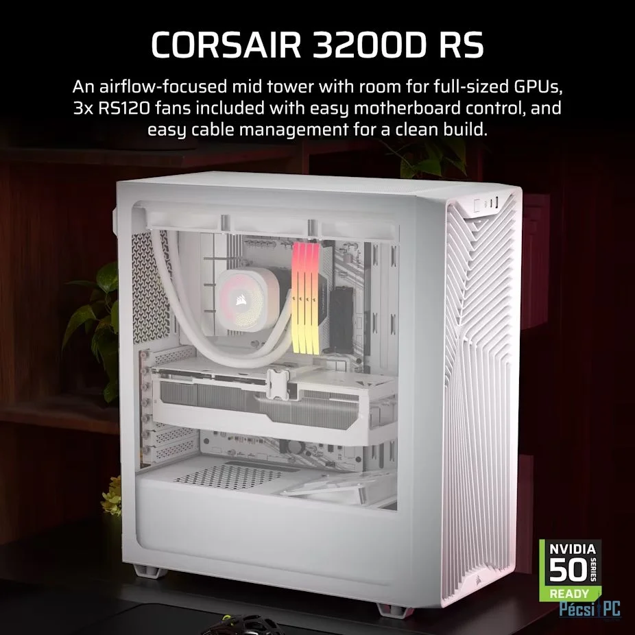 Corsair 3200D RS Tempered Glass White