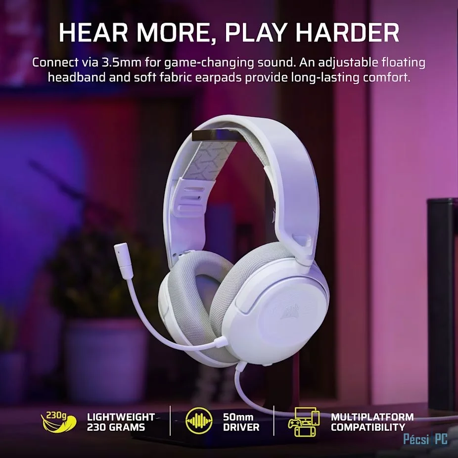 Corsair HS35 v3 Gaming Headset White