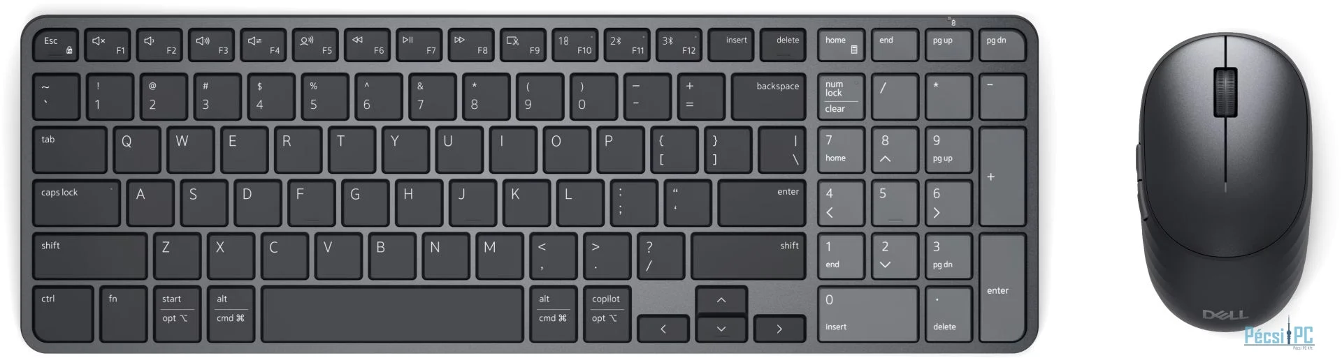 Dell KM746 Pro 7 Rechargeable Compact Keyboard and Mouse HU