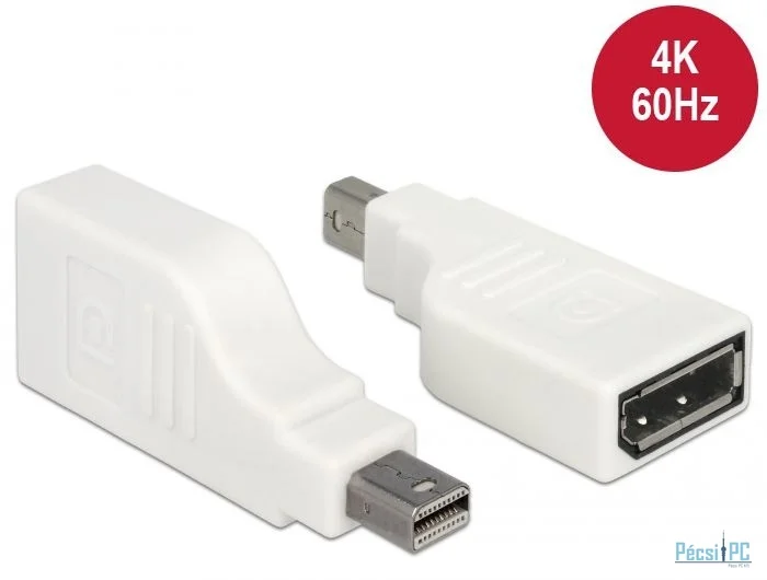 DeLock Adapter mini DisplayPort 1.2 male > DisplayPort female 4K 90° turned White