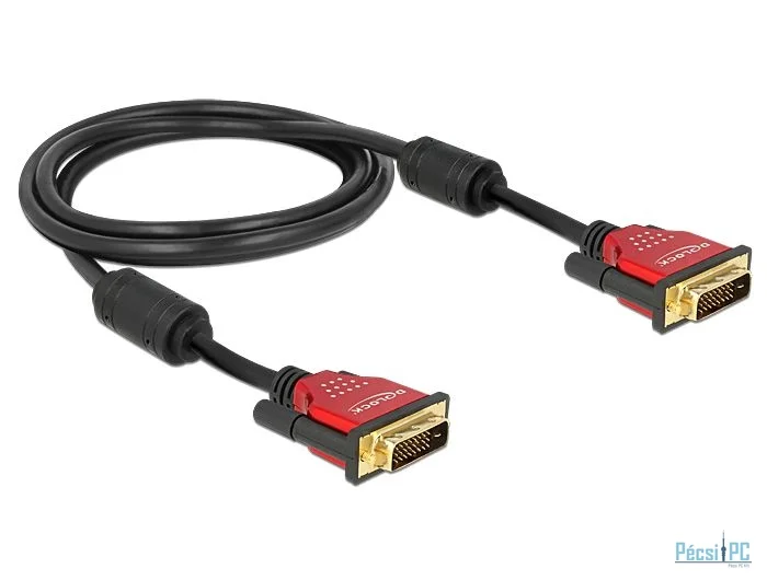 DeLock DVI 24+1 male > DVI 24+1 male 2m Red metal