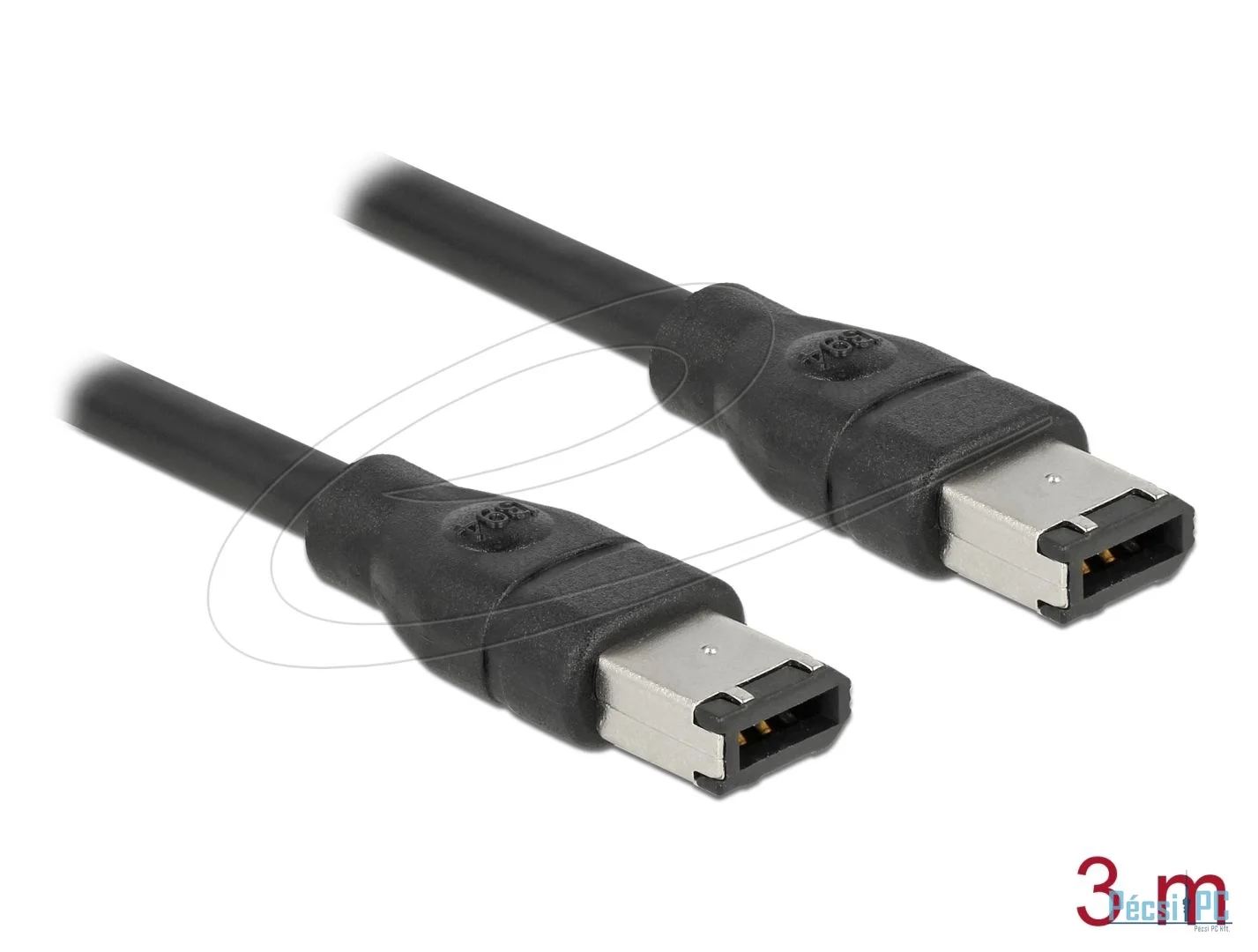DeLock FireWire 6 pin male > 6 pin male cable 3m Black