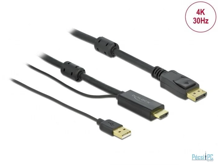 DeLock HDMI to DisplayPort 4K 30Hz 3m Cable Black