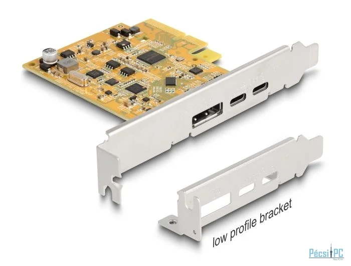 DeLock PCI Express x4 Card to 1 x external USB Type-C 10 Gbps female + 1 x external USB Type-C 10 Gbps (DP Alt Mode) female