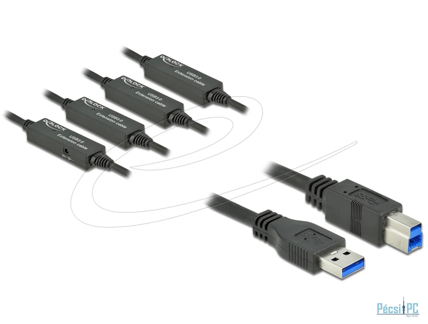 DeLock USB 5 Gbps Active Cable USB Type-A to USB Type-B 20m Black