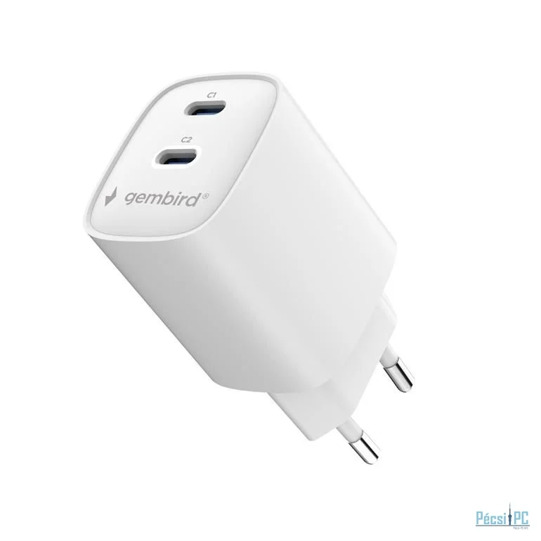 Gembird 2-port 45W USB fast charger White