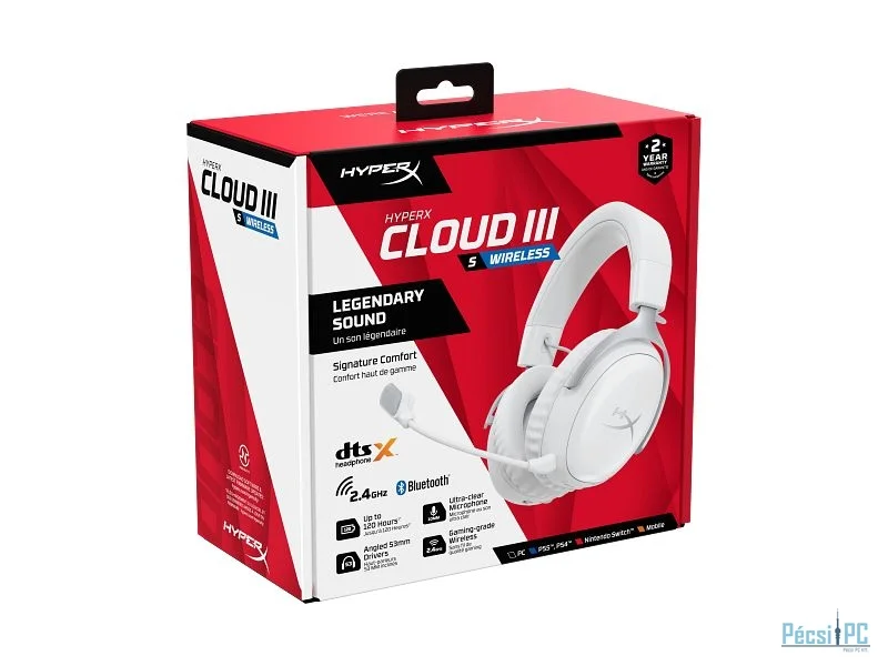 HP HyperX Cloud III Wireless Bluetooth Gaming Headset White