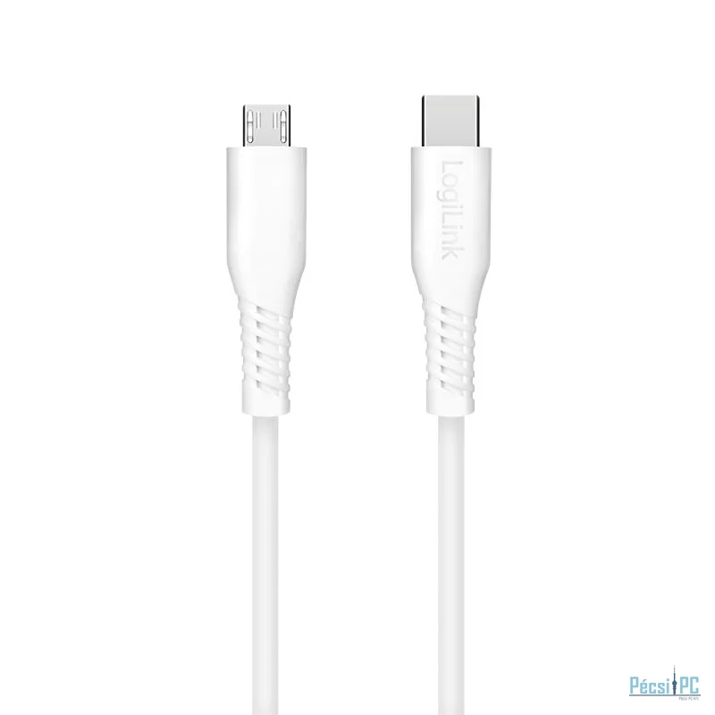 Logilink USB 2.0 Type-C C/M to micro USB/M 12W cable 0,3m White