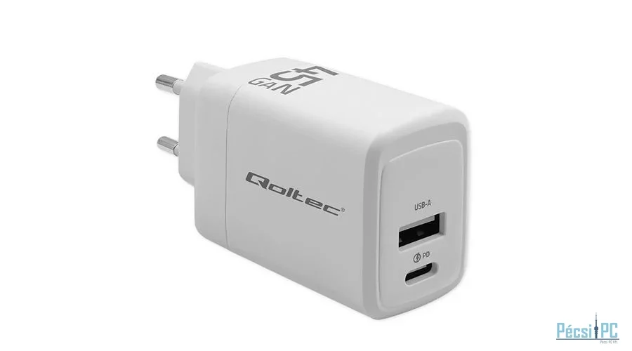 Qoltec GaN 45W Charger White