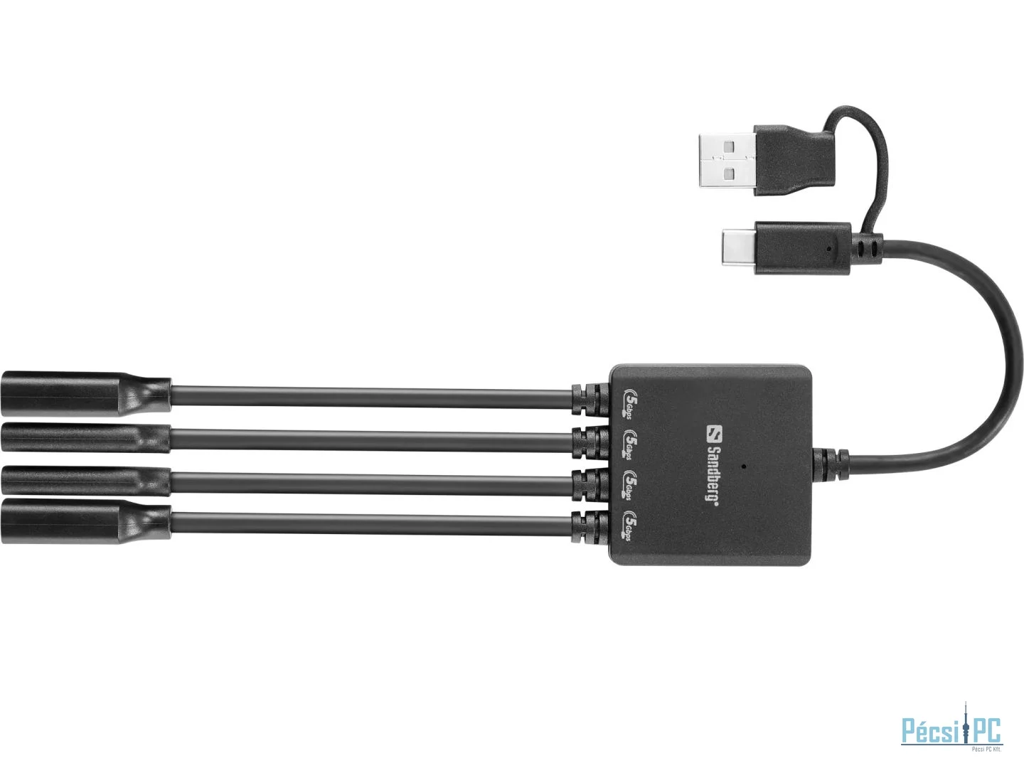 Sandberg USB-C/A to 2A+2C Splitter Black