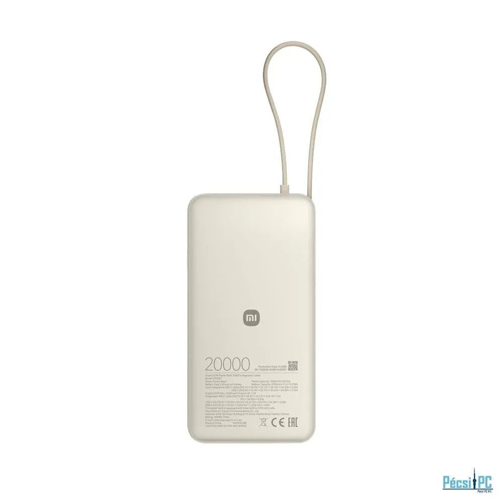 Xiaomi 67W 20000mAh PowerBank (Integrated Cable) Tan