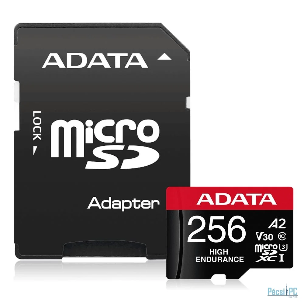 A-Data 256GB microSDXC High Endurance UHS-I U3 Class 10 V30S + adapterrel