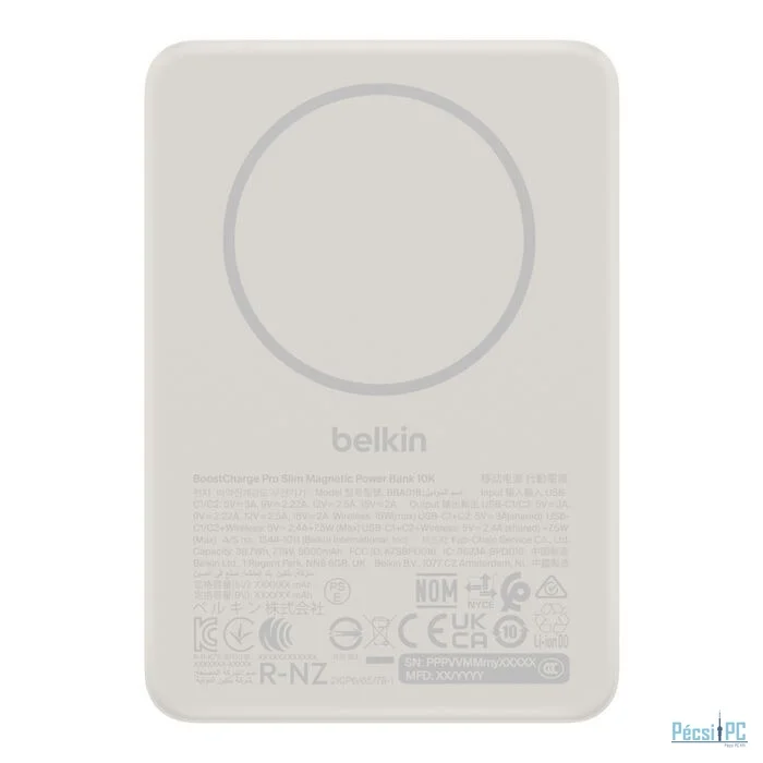 Belkin BoostCharge Slim Magnetic 10000mAh PowerBank Sand