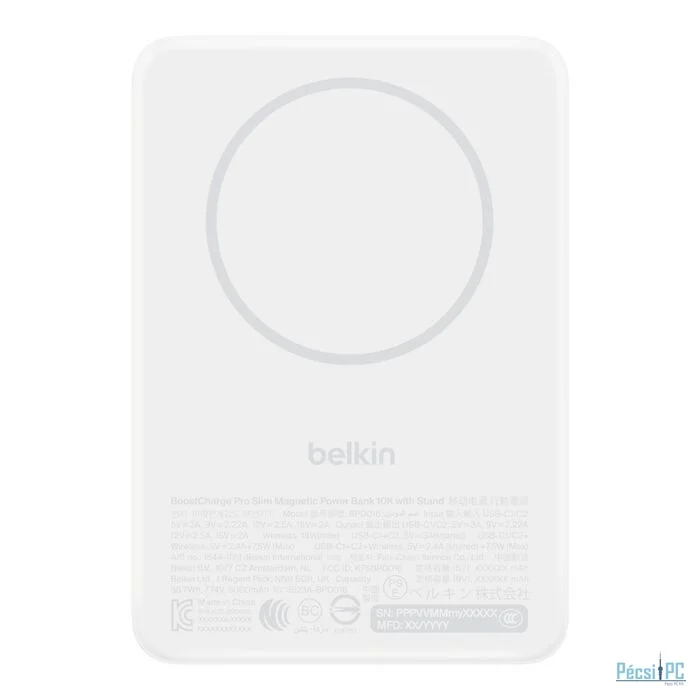 Belkin BoostCharge Slim Magnetic 10000mAh PowerBank White