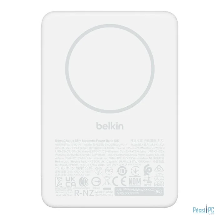 Belkin Slim Magnetic 10000mAh PowerBank White