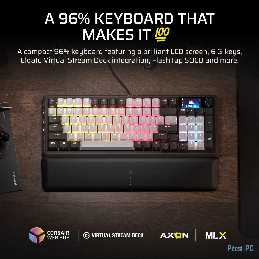 Corsair Vanguard 96 Wired MLX Plasma Mechanical Gaming Keyboard Black/White US