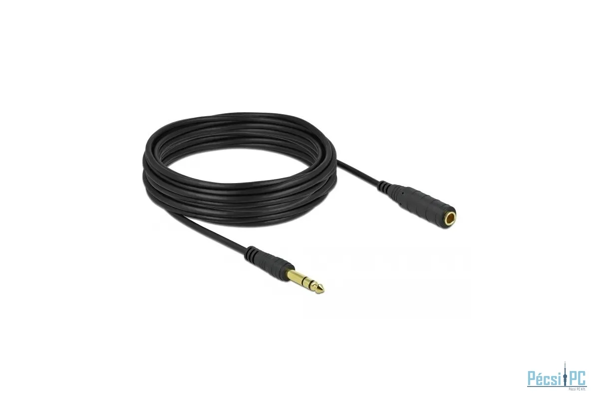 DeLock 6,35mm jack male/famale cable 10m Black