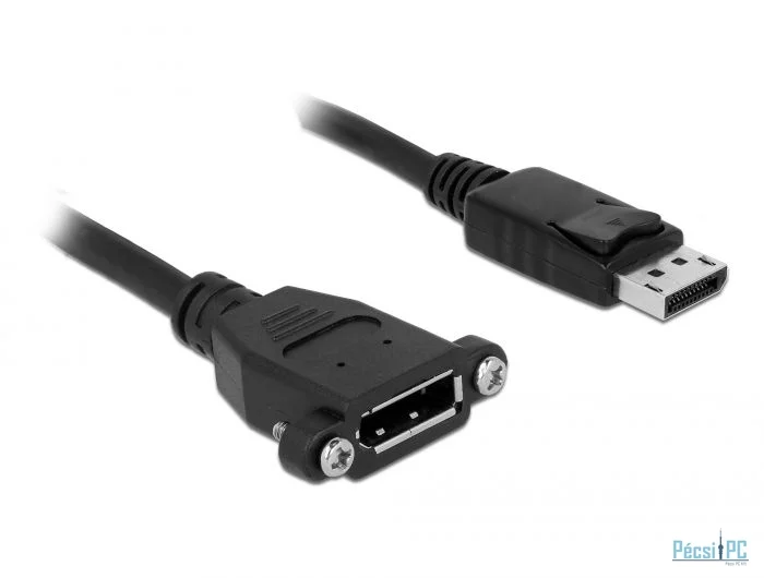 DeLock DisplayPort 1.2 male > DisplayPort female panel-mount 4K 60 Hz 1m