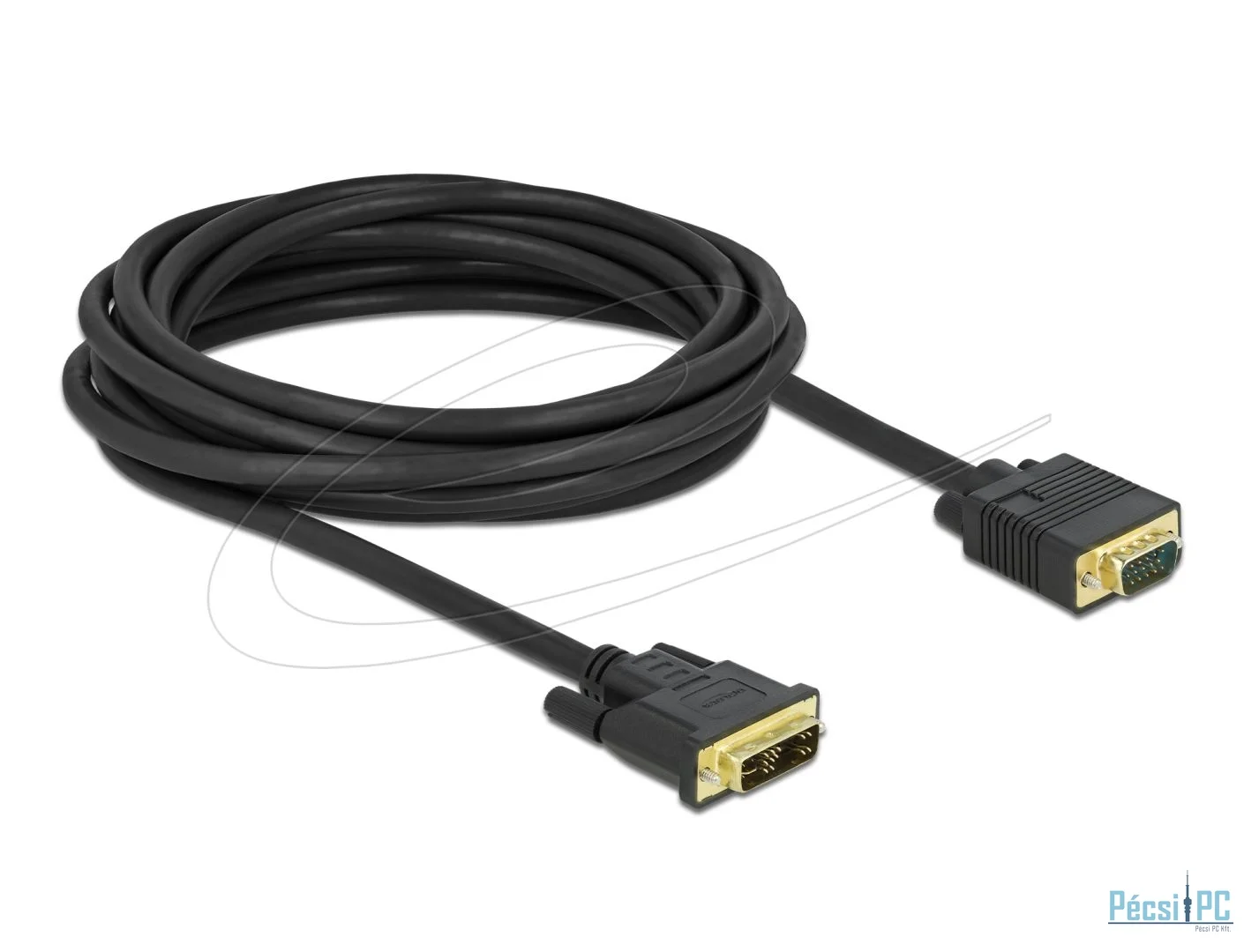 DeLock DVI 12+5 male to VGA male cable 5m Black