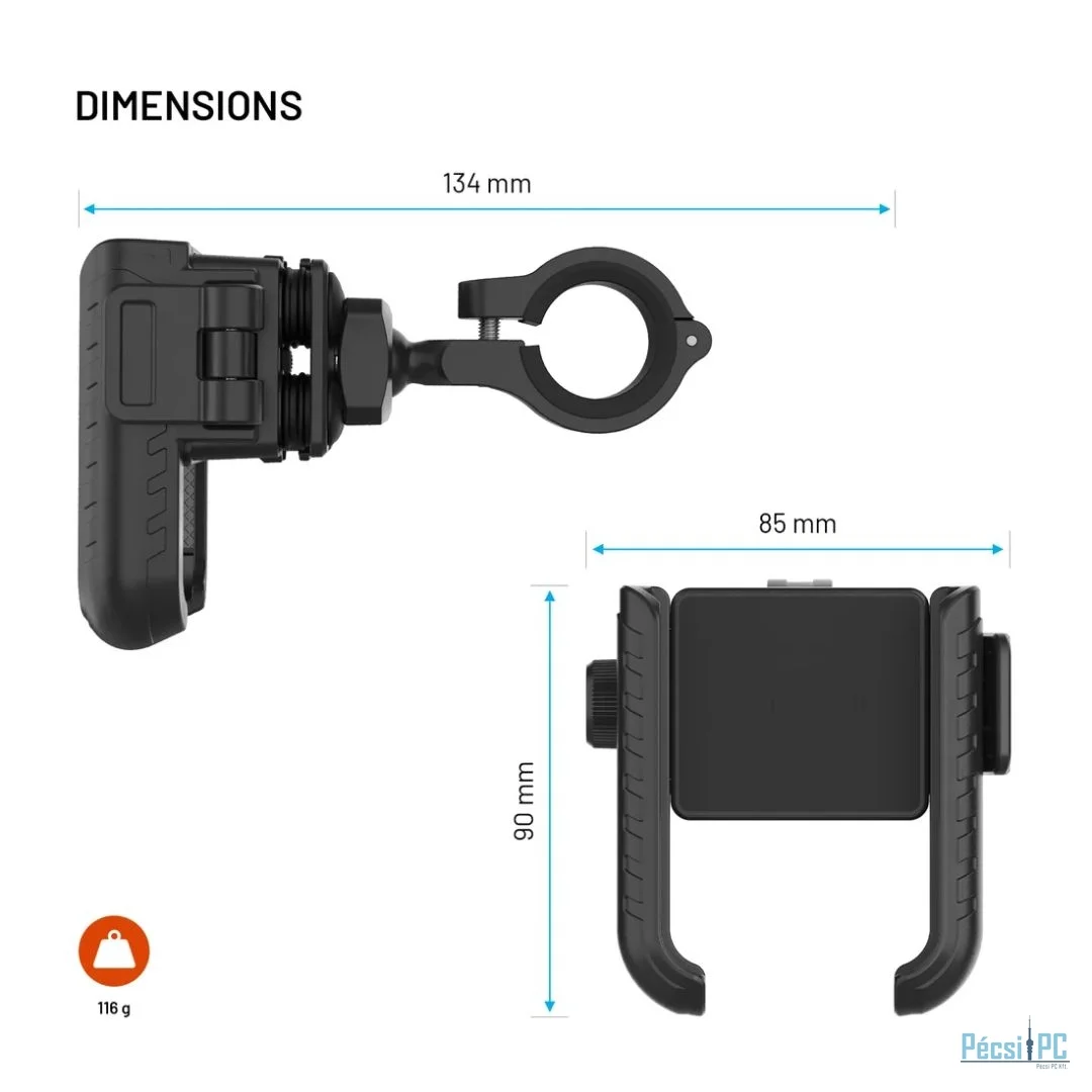 FIXED Bikee Anti Shock Handlebar Phone Holder Black