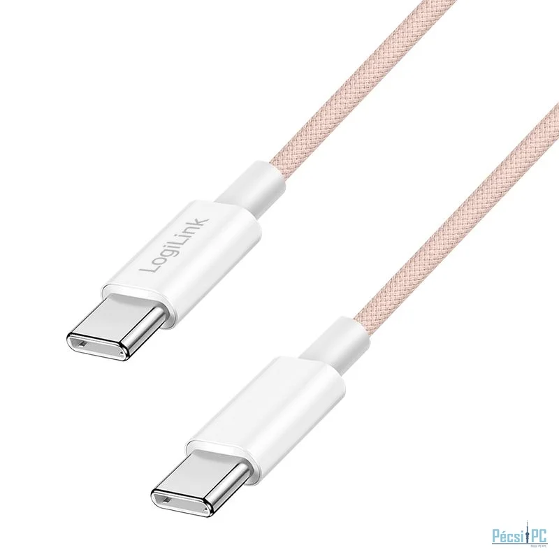 Logilink Logilink USB 2.0 Type-C C/M to C/M 60W cable 0,5m Pink