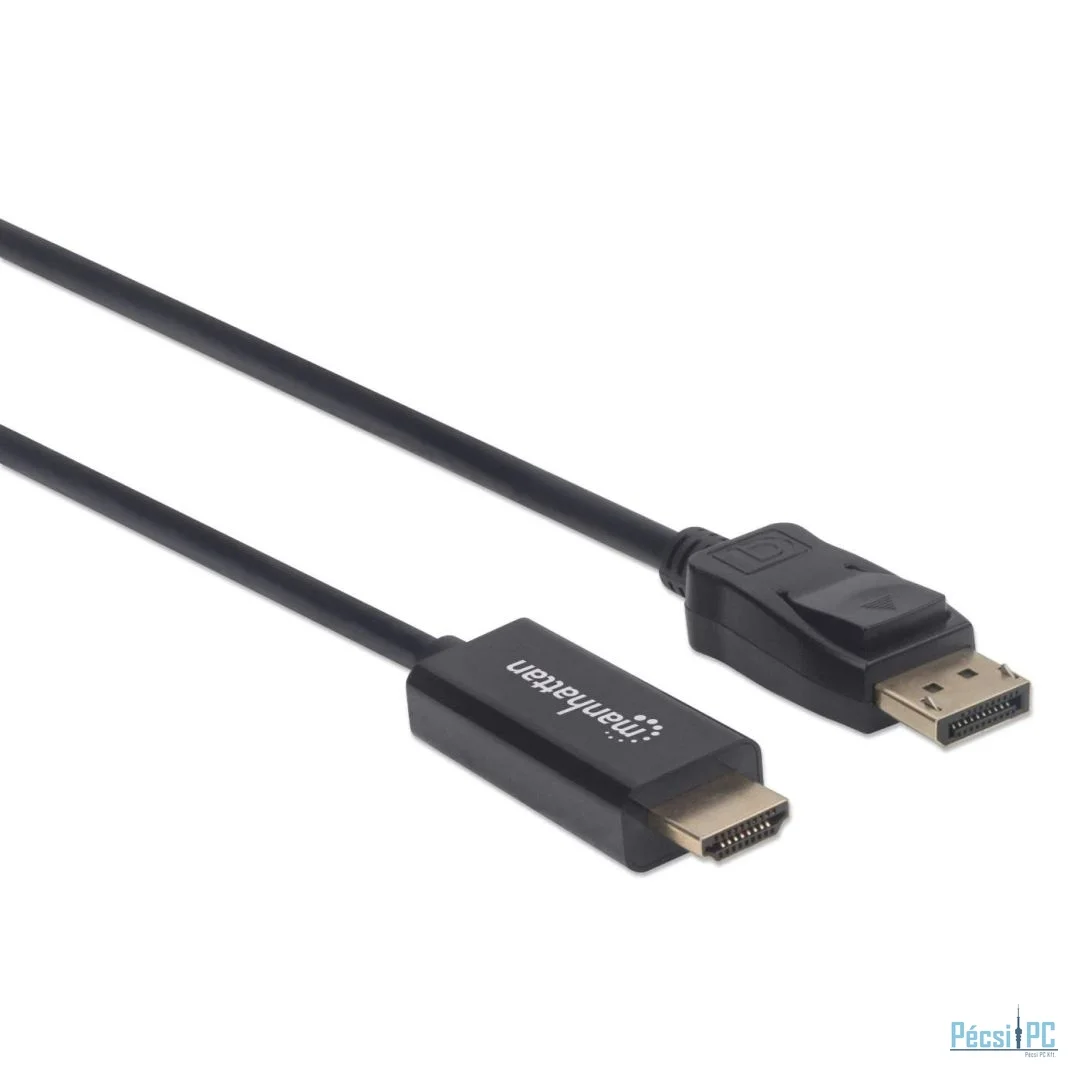 Manhattan 4K@60Hz DisplayPort 1.2 to HDMI 1.2 male/male Cable 1,8m Black