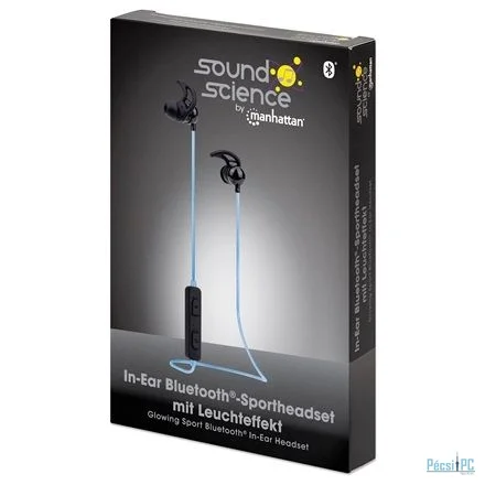 Manhattan Sound Science Glowing Sport Bluetooth Headset Black/Blue