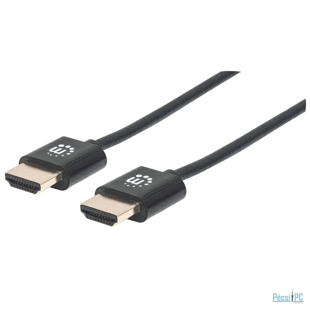 Manhattan Super-slim High Speed HDMI with Ethernet 4K60Hz cable 3m Black