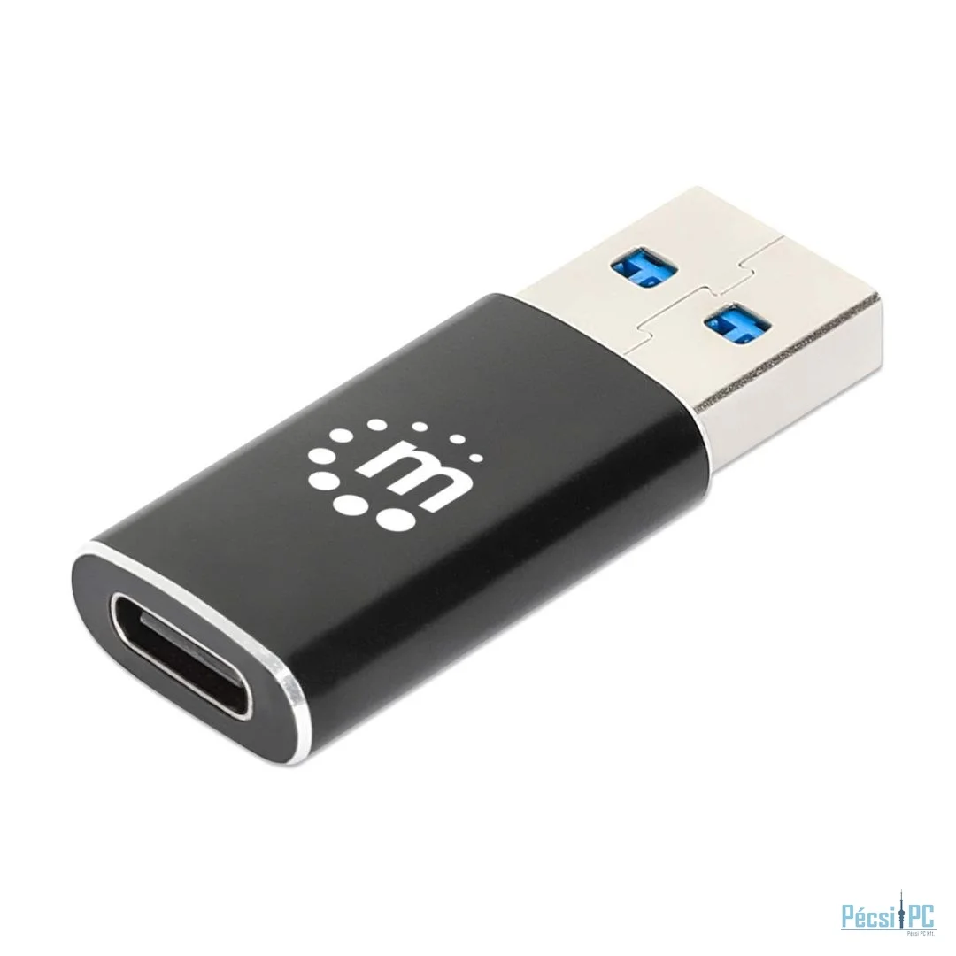 Manhattan USB-A to USB-C Adapter Black