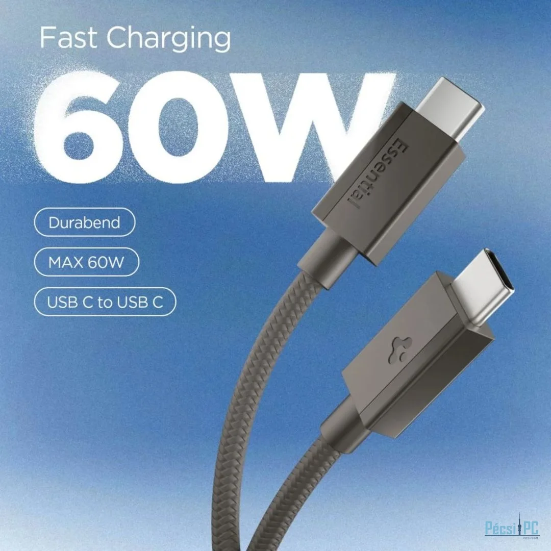 Spigen Essential USB-C to USB-C 60W Cable 1,5m Gunmetal