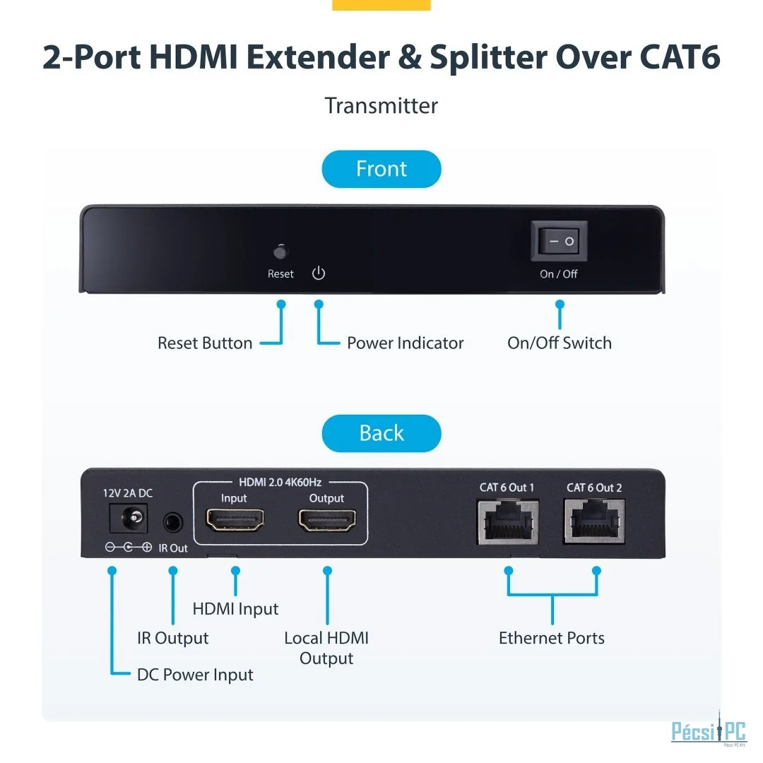 Startech 2-Port HDMI Extender and Splitter Over CAT6