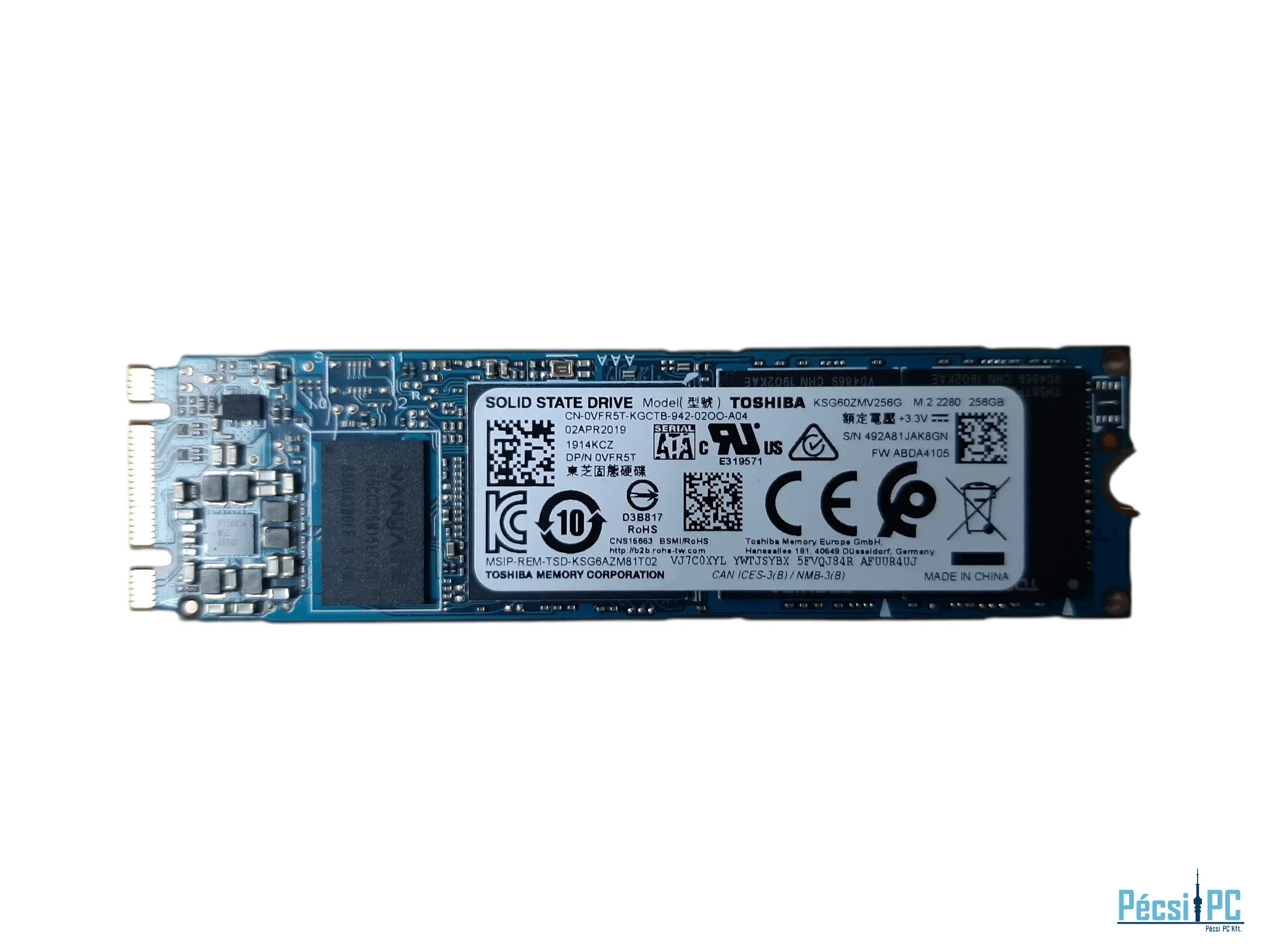 Használt Toshiba 256GB M.2 SATA SSD
