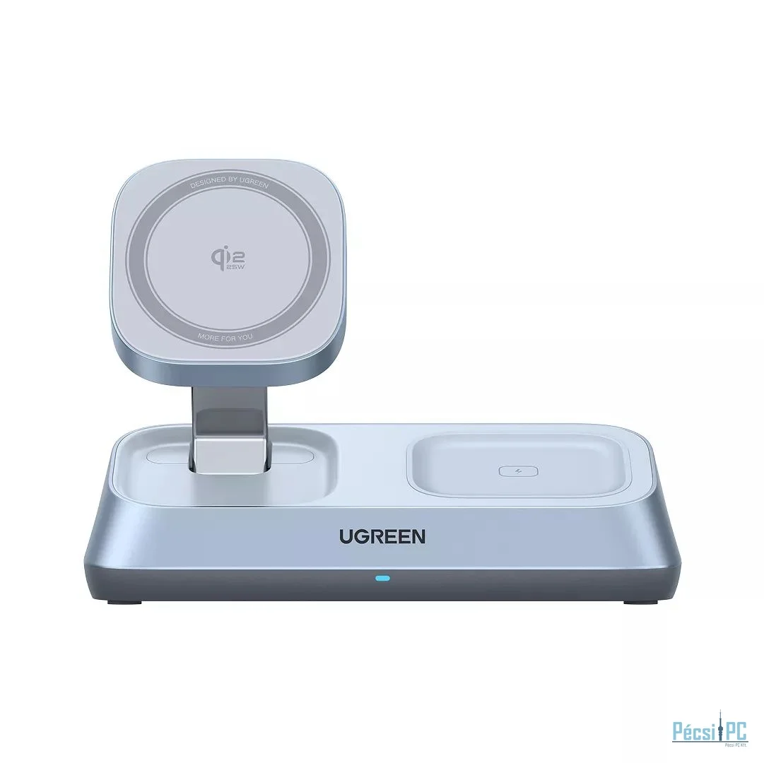 UGREEN MagFlow 3-in-1 Magnetic Wireless Charger Qi2.2, 25W MagSafe Compatible Blue