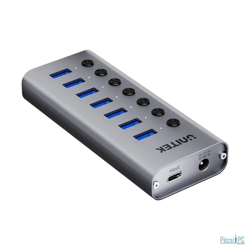 Unitek 7-in-1 Individual Switches Hub Space Grey