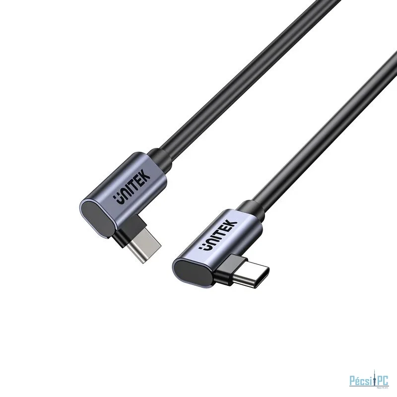 Unitek PD 100W USB-C Cable Dual 90 Degree 1m Black