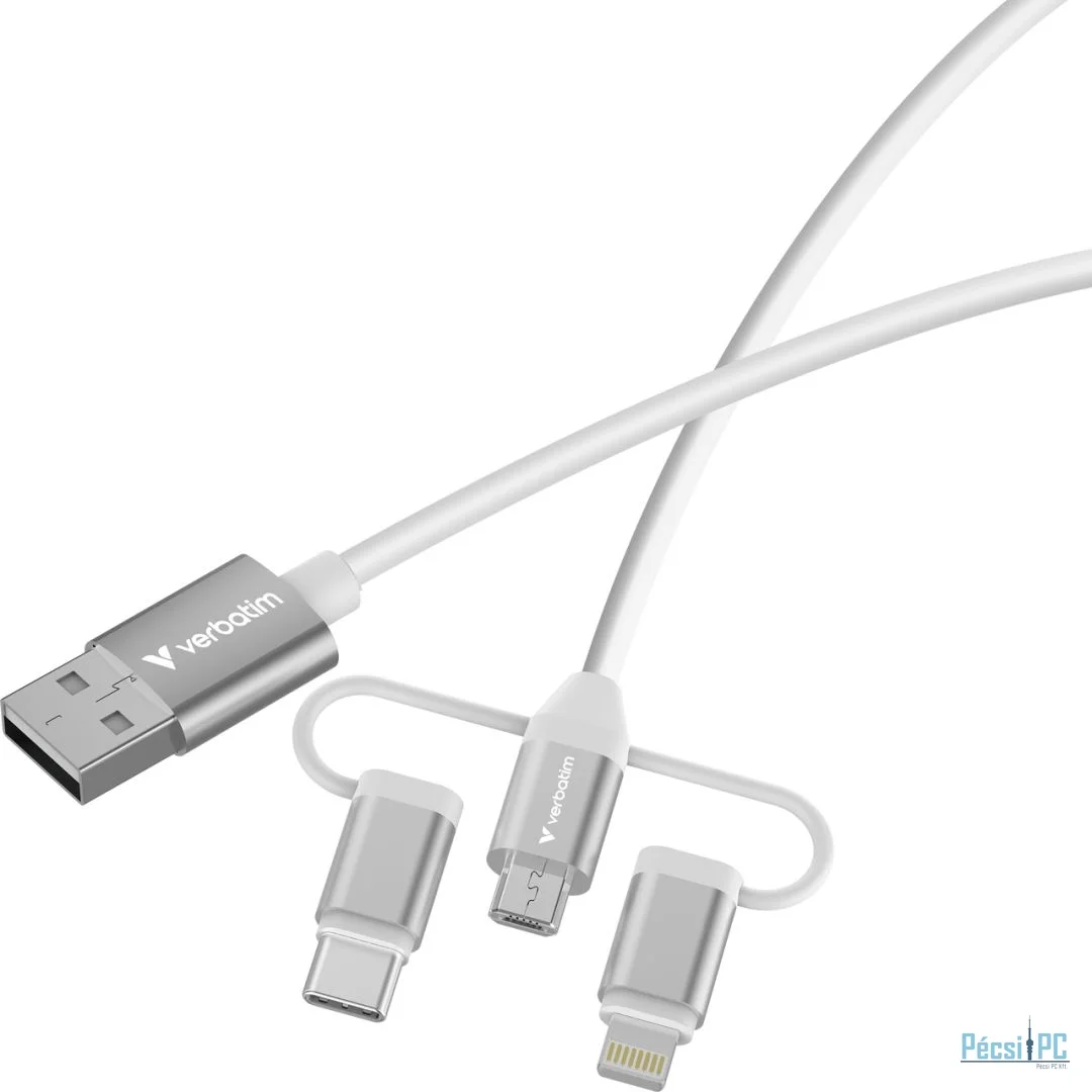 Verbatim Essentials 3-in-1 Sync & Charge Cable 1m White