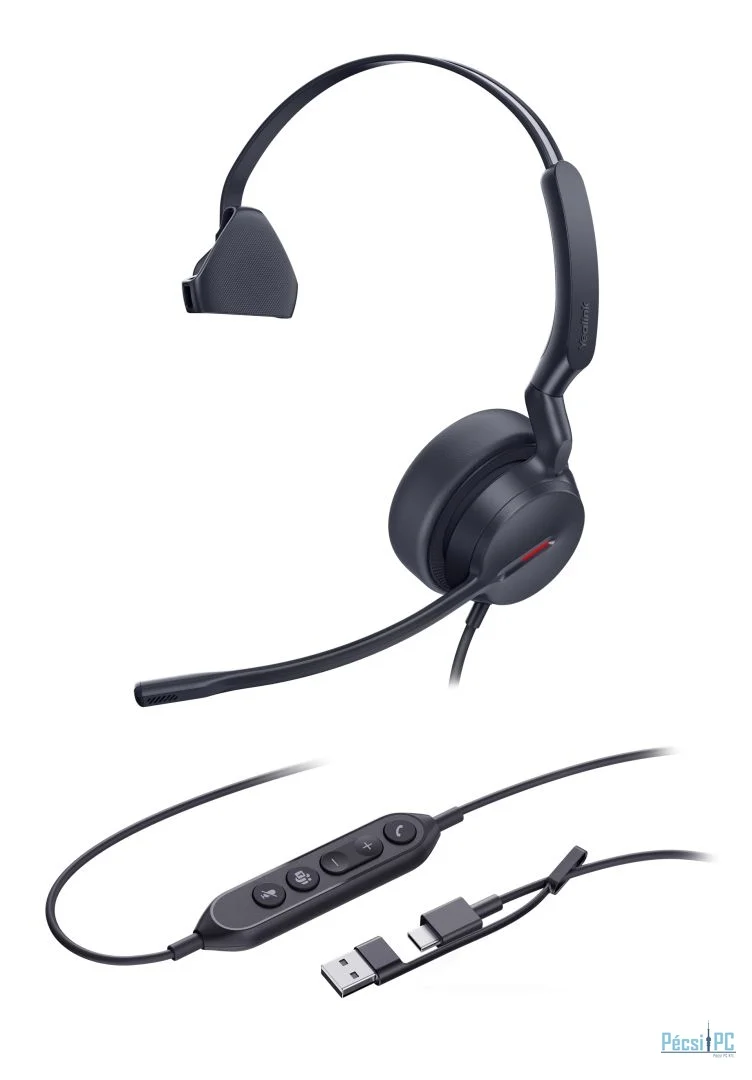 Yealink UH44 Mono USB-C/A Headset Black