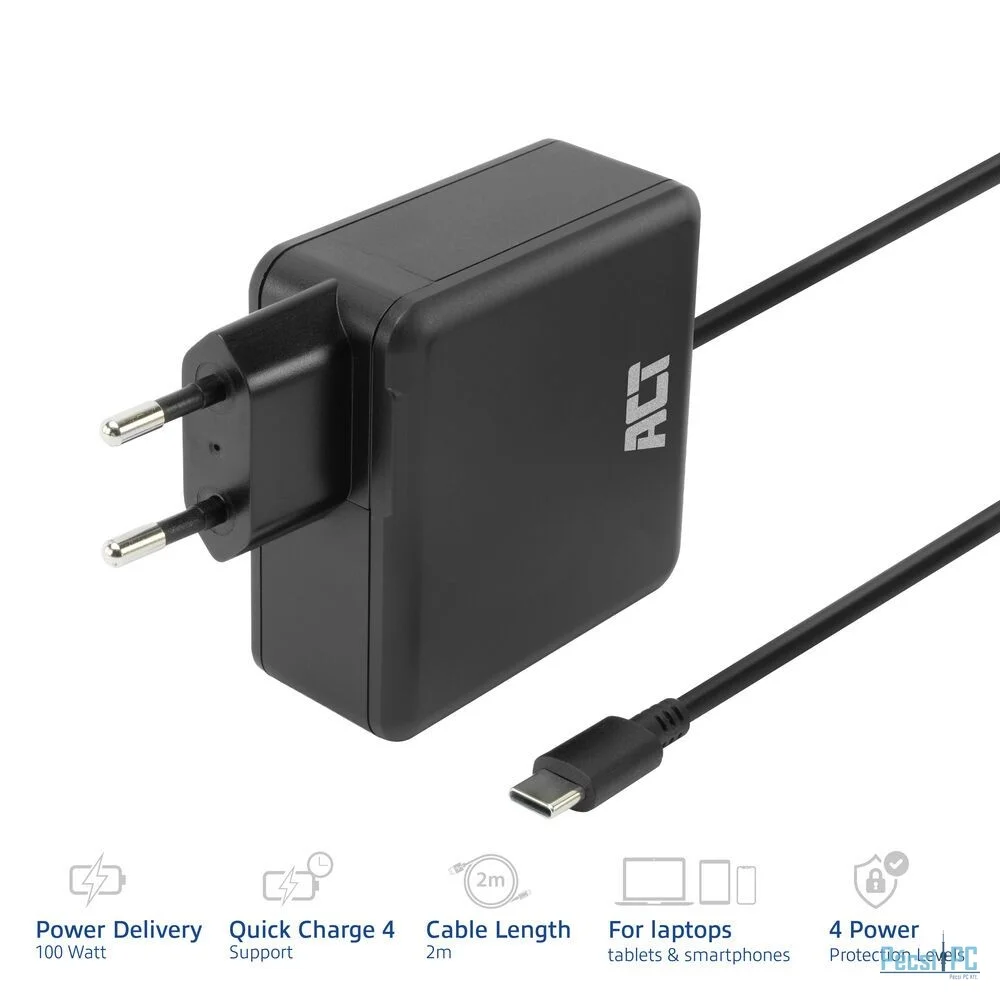ACT AC2015 5-20V / 5A 100W Type-C univerzális hálózati notebook töltő