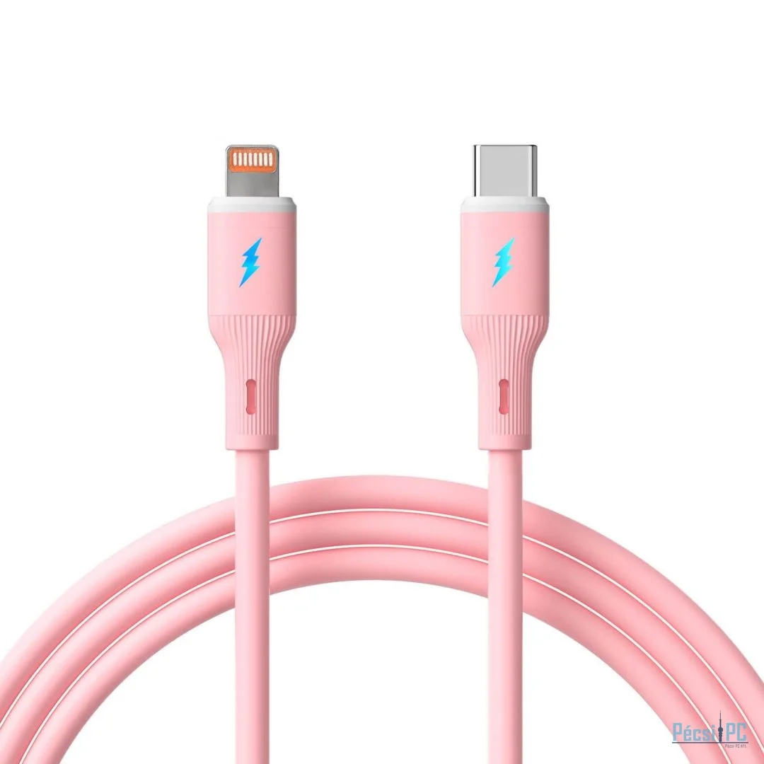 Akyga AK-USB-71 USB-C to Lightning 30W Cable 1m Pink