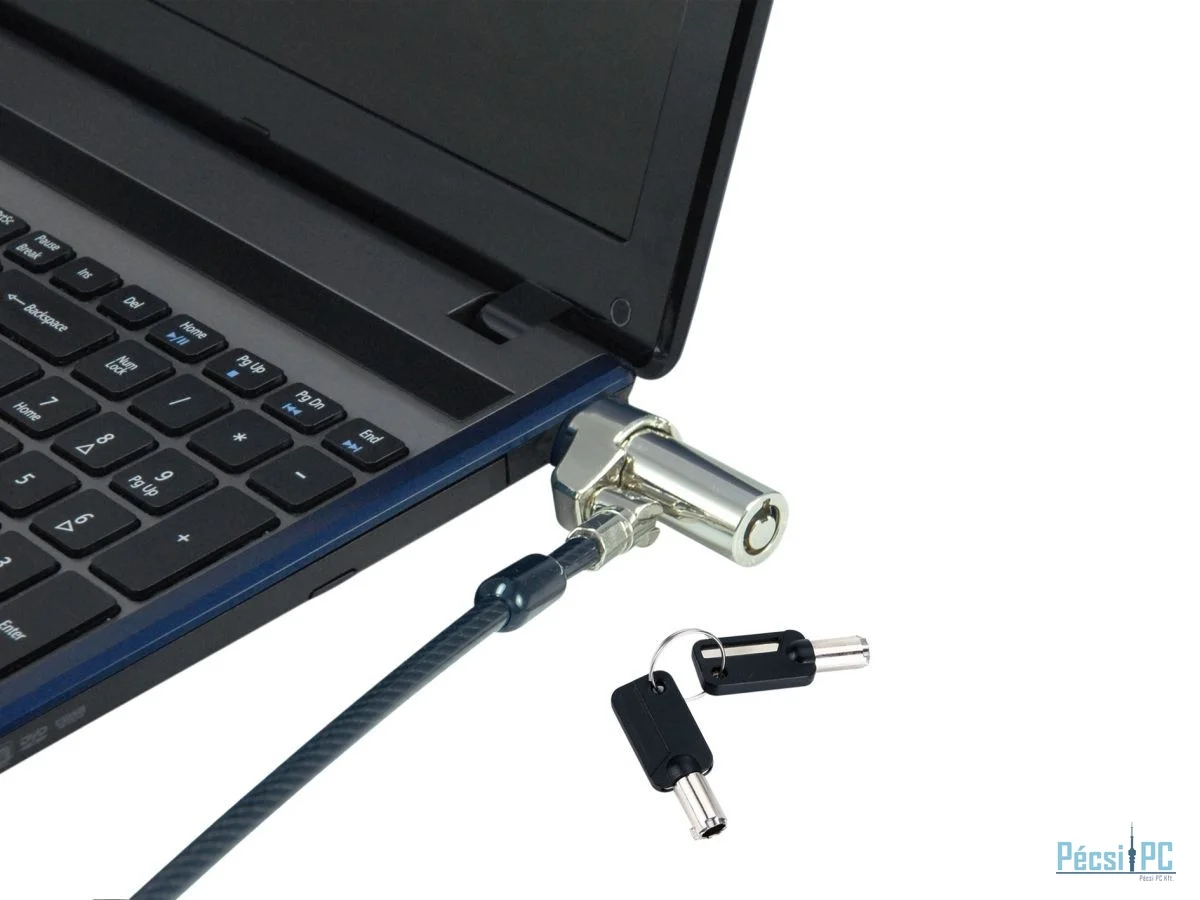 Conceptronic  CUSTODIO02BNTM Keyed Dual Head Laptop Lock Master Keyed Compatible 1,8m Black