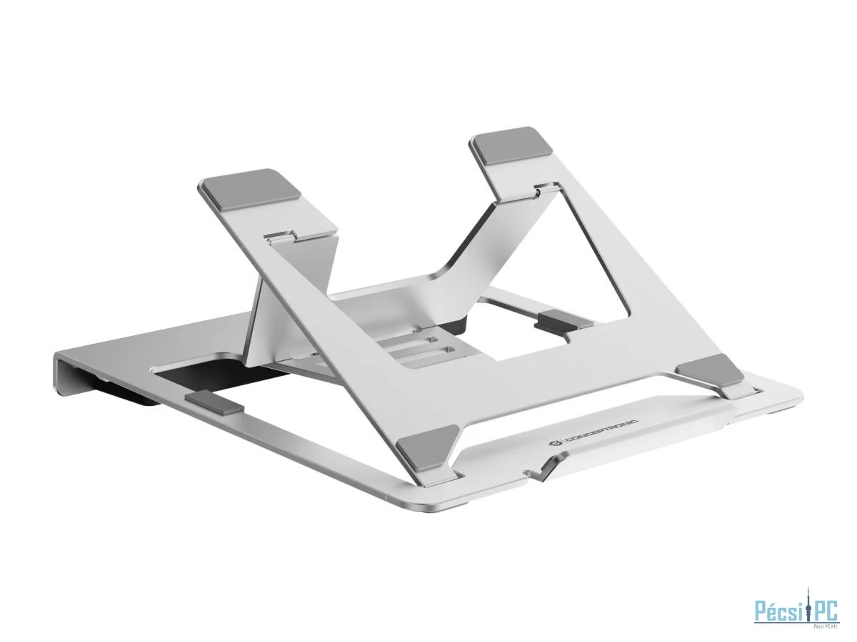 Conceptronic  DONN35S Laptop Stand with 7-in-1 USB-C MST Docking Station Silver